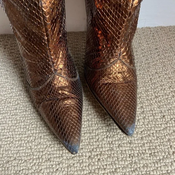 Jimmy Choo Mavis Python Metallic Boots - Picture 6 of 16